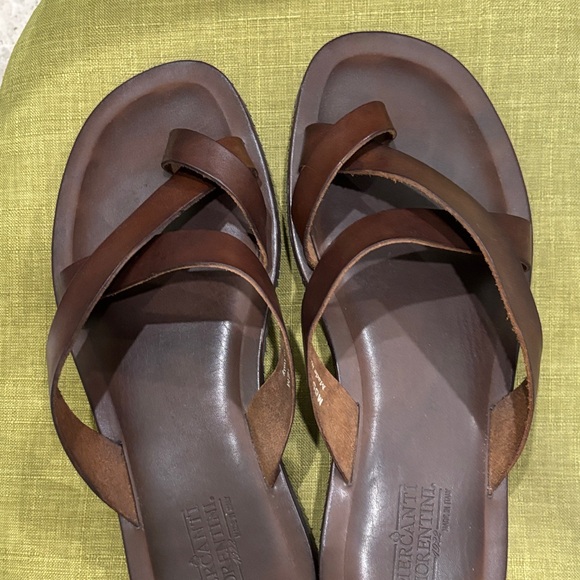 Mercanti Fiorentini Brown Sandals with Toe Loop - Picture 8 of 11